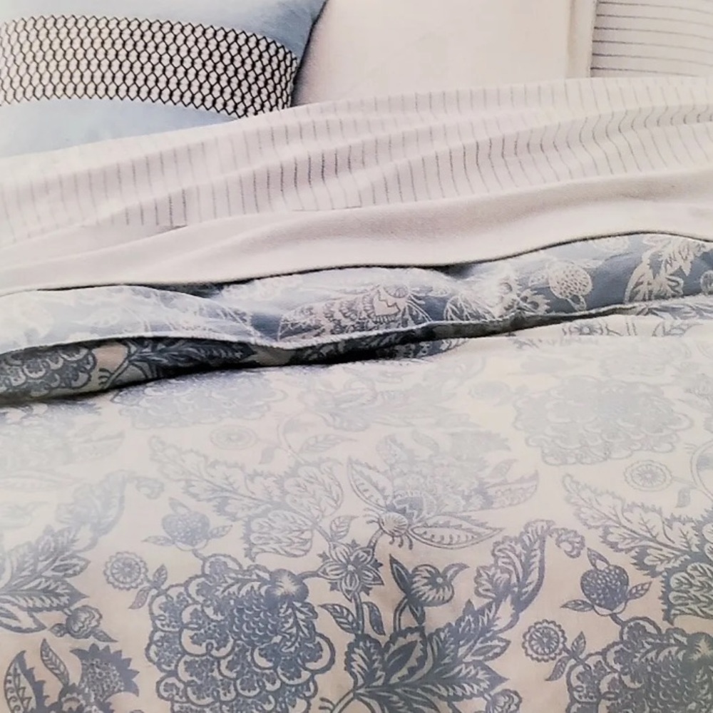 Ralph Lauren Home king Duvet Cover Set Joanna Floral 3 Piece Reversible Blue - Picture 15 of 15